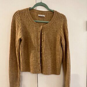 A&F Tan Button Up Sweater - S